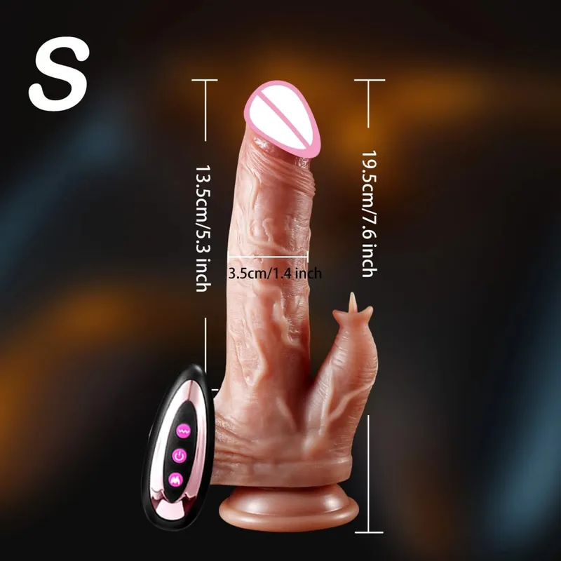 Realistic Dildo Vibrator Thrust Penis Tongue Licking Clitoris Double Penetration Anal Sex Machine Quick Orgasm For Women Sex Toy