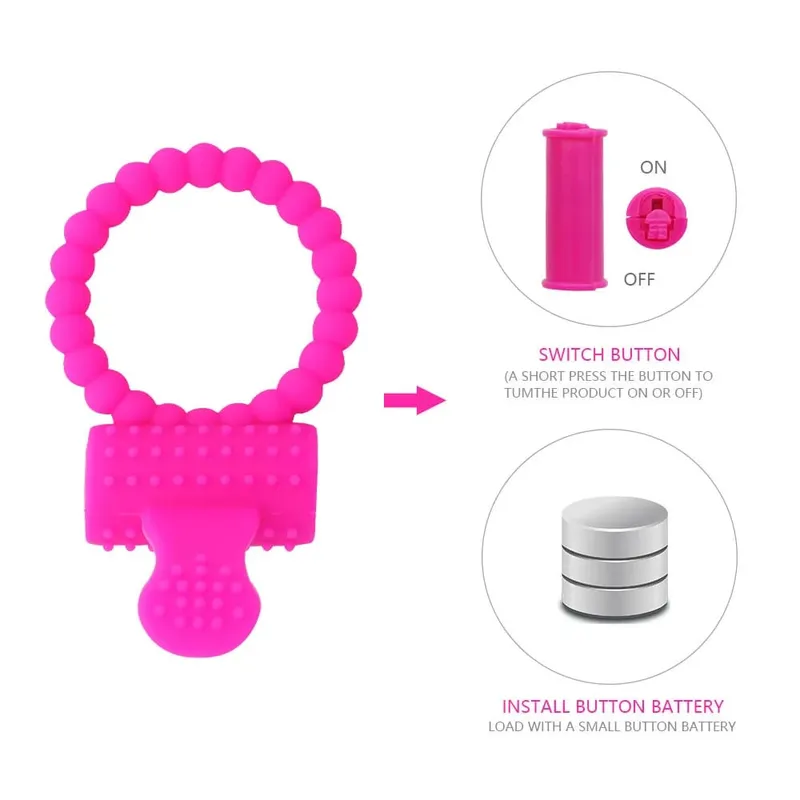 Cock Ring Vibrator Vibrating Rings Clitoral Stimulator Penis Erect Erection Enhance Sex Ability Product Sex Toys for Men