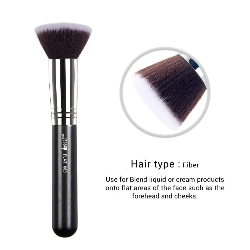 Jessup Foundation Brushes מברשת איפור פנים אבקת קונסילר סומק סימון סומק פלאף עגול שטוח לקרם נוזלי