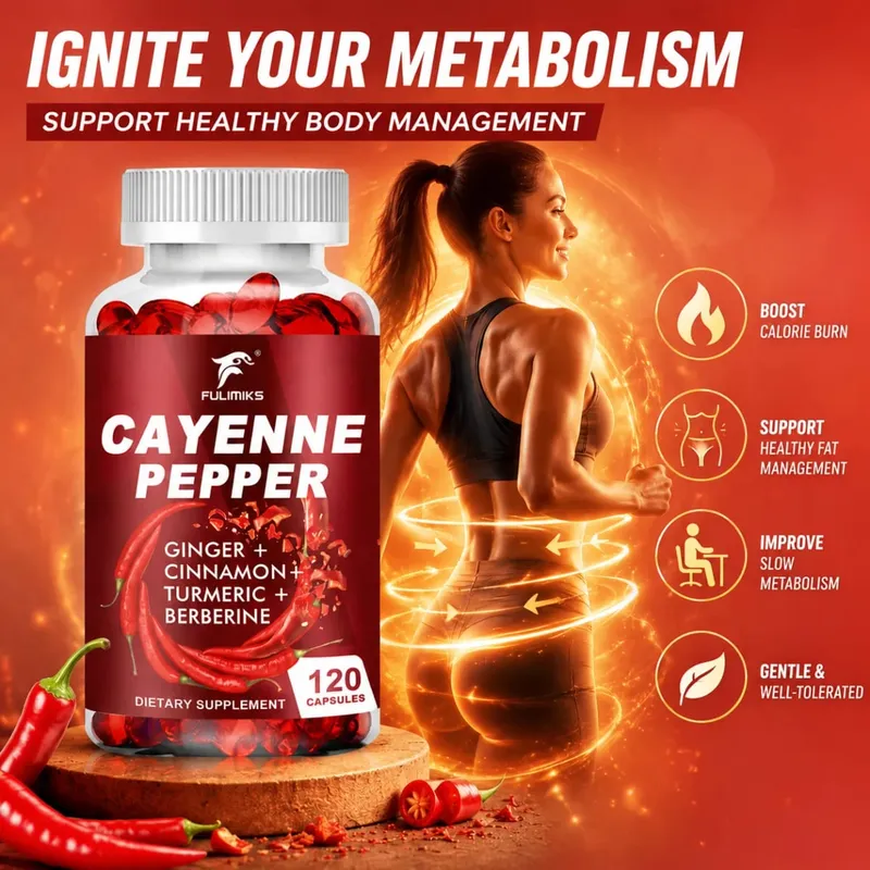 Cayenne Pepper Capsules Supports Cardiovascular Health Improves Digestion & Blood Circulation Capsaicin Supplement Softgels — image 5