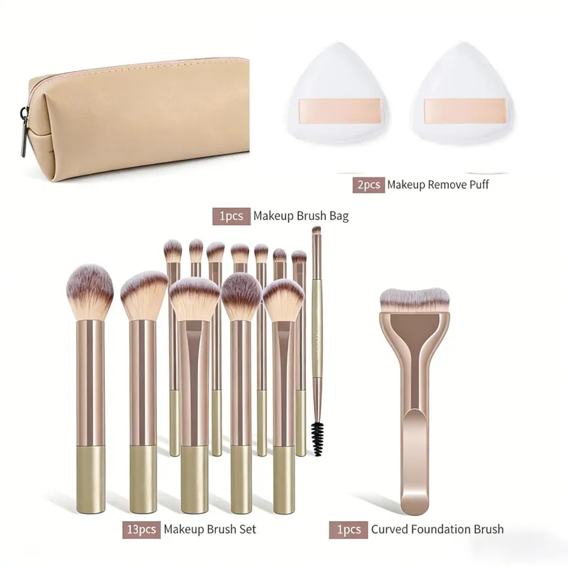 Σετ πινέλου μακιγιάζ 17 τμχ με Powder Puff Soft Foundation Blush Contour Powder & Eyeshadow Brushes Professional Cosmetic Tool — image 5