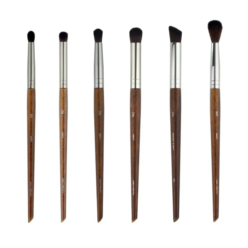 Ensemble complet de pinceaux de maquillage pour les yeux en bois naturel, kit de maquillage Pro pour fard à paupières, surligneur, sourcils, lèvres, cils, pratique — image 6