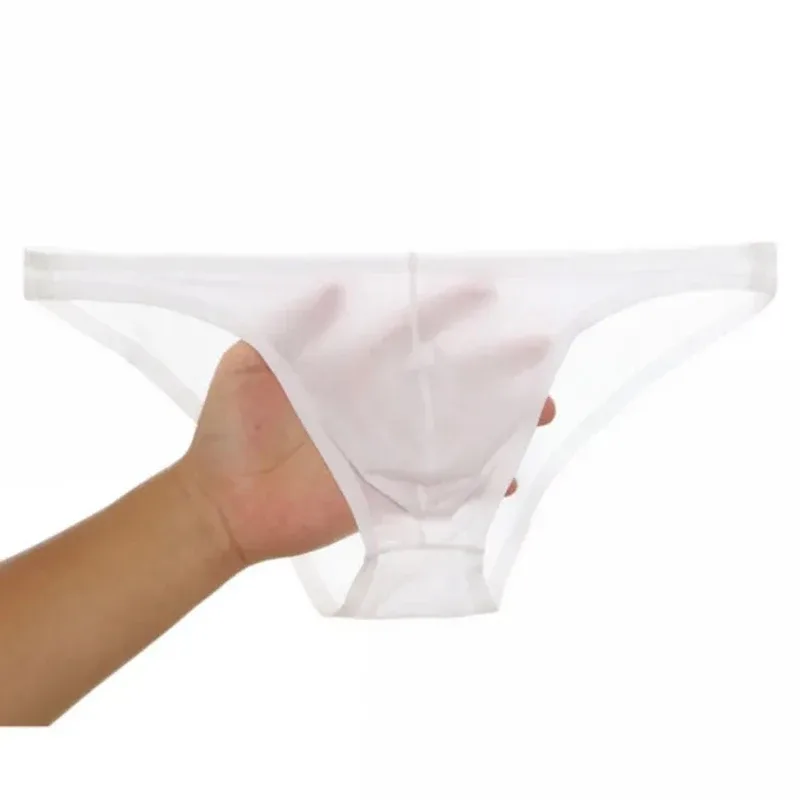 Panti ng Ice Silk ng Panlalaki Sexy na Kasuotang Panloob na Panlalaking Briefs Ultra Manipis na Translucent na Supot ng Penis Low Waist Underpants Lingerie — image 2