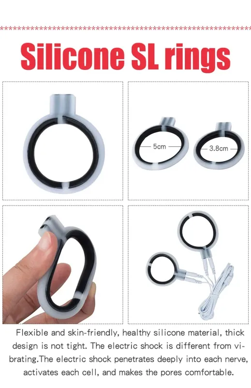Electric Shock Penis Ring Penis Electro Stimulation Massage Cock Rings Medical Themed Toys For Men Adult Sex Product Accessories