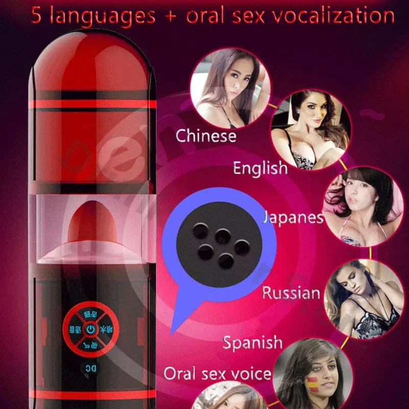 6 nyelv Hang szopás/vagina Férfi Maszturbátor Kupa Nyelv Automatikus Nyalás Pénisz Zseb Punci Mély Torok Orális Szex Férfi Játékok — image 2