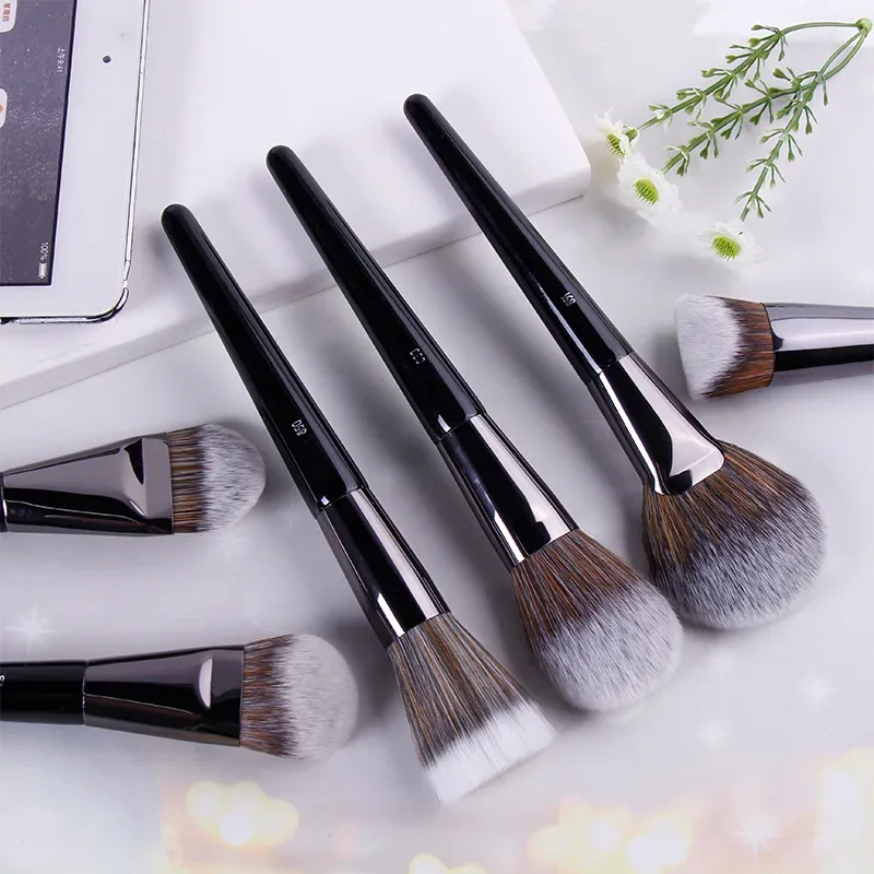 1pc Pro pinceaux de maquillage fond de teint poudre ventilateur maquillage brosse Contour 3D pointillé fard à paupières correcteur angle sourcils ombre outils
