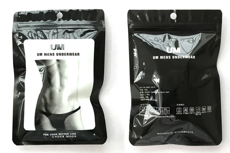 Cuecas sexy masculinas ultrafinas de seda gelo cuecas dupla divisão biquíni com buracos personalizado u-convexo design calcinha — image 8