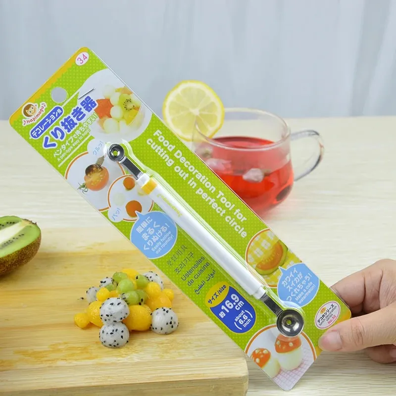 Μίνι Apple Ball Digger Melon Spoon Ice Cream Scoop Ανοξείδωτο ατσάλι διπλής άκρης Εργαλείο μαγειρέματος Κουζίνα DIY Αξεσουάρ Gadgets
