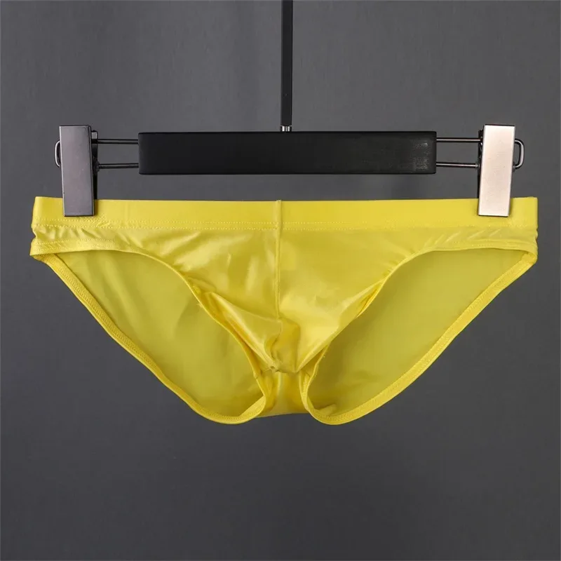 Panti ng Ice Silk ng Panlalaki Sexy na Kasuotang Panloob na Panlalaking Briefs Ultra Manipis na Translucent na Supot ng Penis Low Waist Underpants Lingerie — image 17