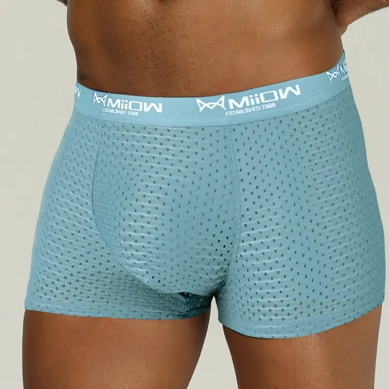 Miiow sexy men boxer shorts roupa interior malha respirável de seda gelo calcinha masculina lingerie cuecas boxershorts plus size L-4XL 2022 — image 7