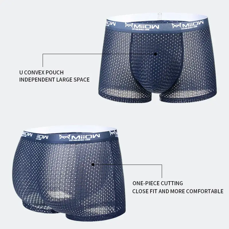 Miiow sexy men boxer shorts roupa interior malha respirável de seda gelo calcinha masculina lingerie cuecas boxershorts plus size L-4XL 2022 — image 5