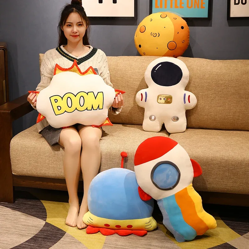 Creative Stuffed Pillow Space Astronaut Plush Toys Funny Simulation Mars Aviation Cushion for Children Boys Birthday Gift