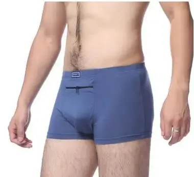 Dropshipping roupa interior masculina anti-roubo bolsos grandes boxer cuecas anti-roubo de quatro quartos, calcinha com zíper único — image 5