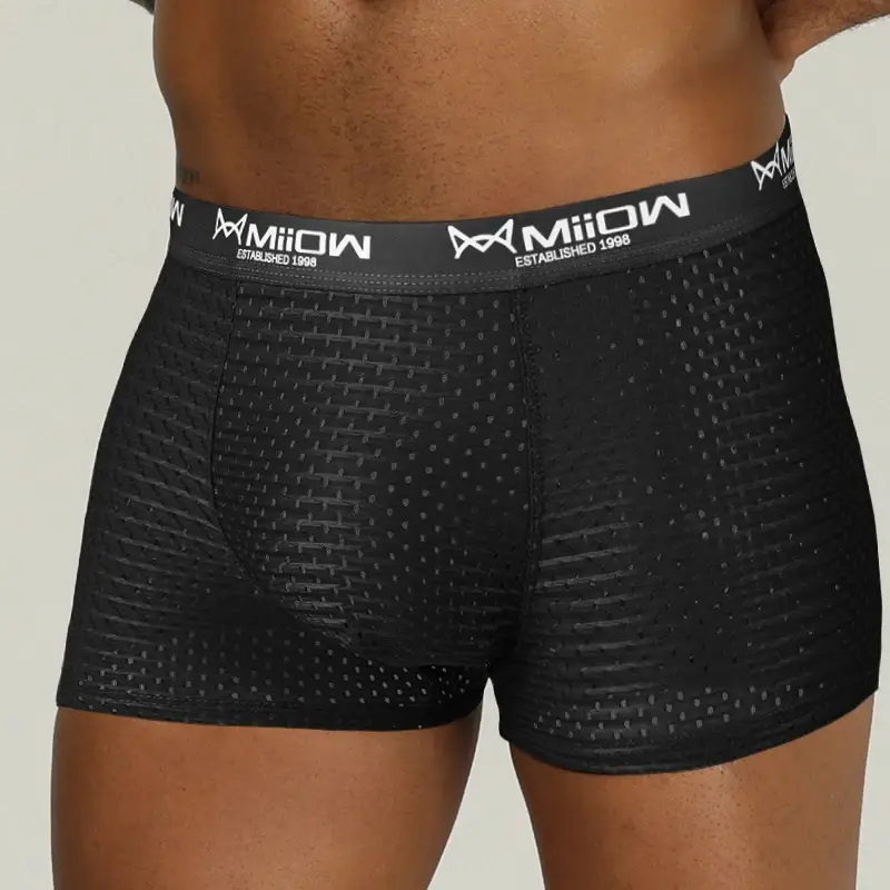 Miiow sexy men boxer shorts roupa interior malha respirável de seda gelo calcinha masculina lingerie cuecas boxershorts plus size L-4XL 2022 — image 9