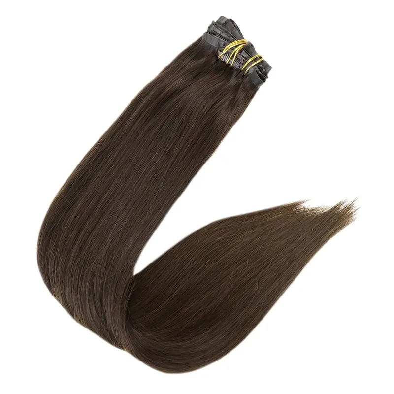 Full Shine Seamless Invisible Clip In Extensions Human Hair 8 τμχ 120g Remy Balayage Ξανθό Χρώμα — image 19