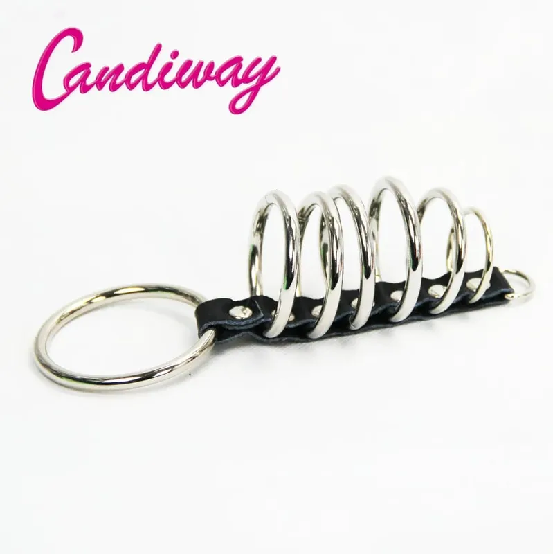 8Rings cock ring delay penis holder steel Fetish extender Ejacu Cage Bondage Impotence Erection Aid Sex aid Erectile Dysfunction — image 2