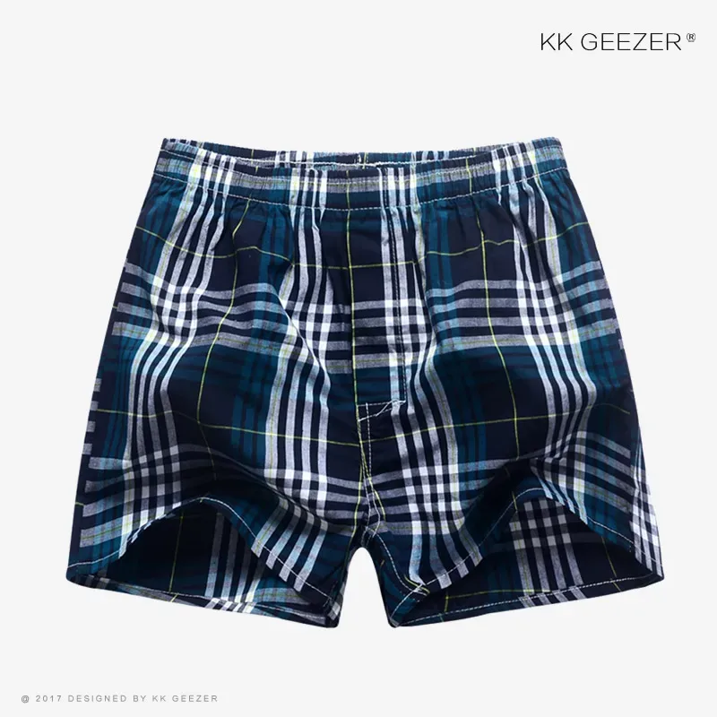 Herrunderkläder Boxerpläterade kalsonger 100 % bomull Shorts Herr Randiga trosor Lösa hög kvalitet Oversize Andas Dropshipping — image 19