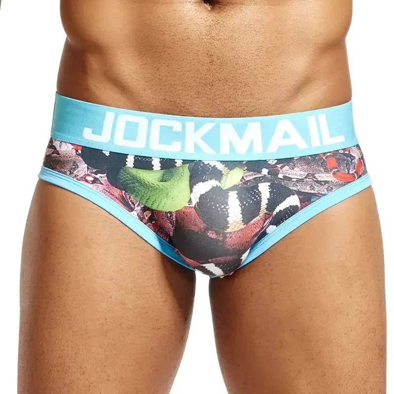 Mapaglarong masaya Sexy Men Underwear Print Underpants Ice silk Briefs Cueca Gay Male Panties Slip 21 Pattern design Shorts — image 12