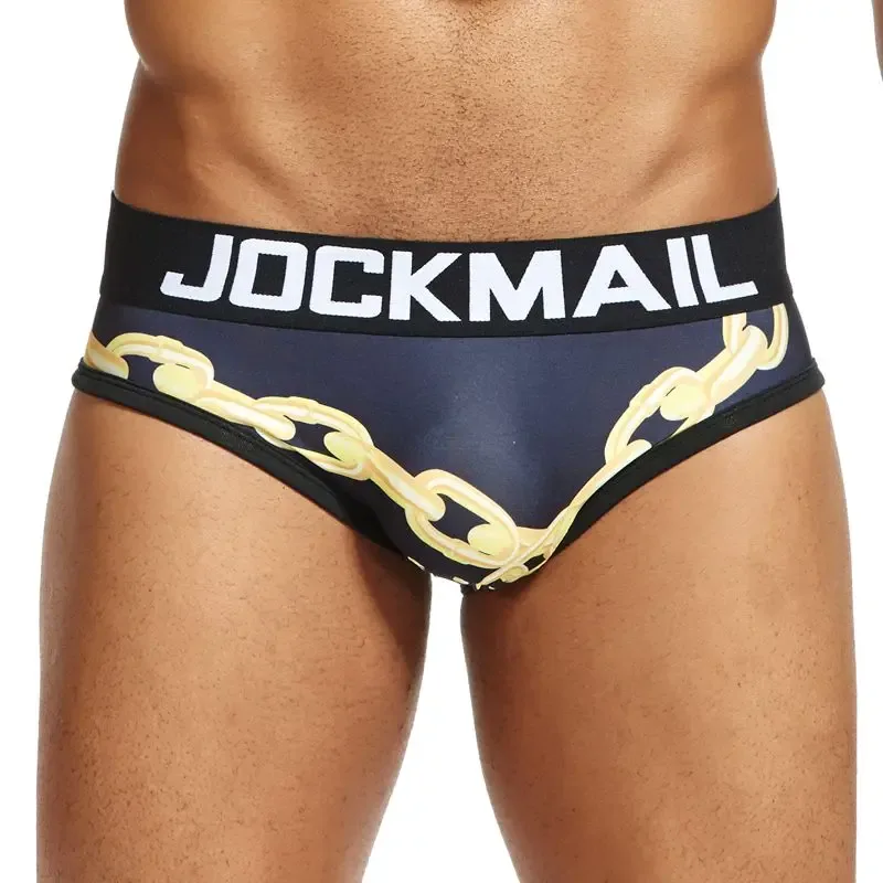 Mapaglarong masaya Sexy Men Underwear Print Underpants Ice silk Briefs Cueca Gay Male Panties Slip 21 Pattern design Shorts — image 16