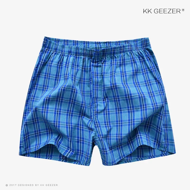 Herrunderkläder Boxerpläterade kalsonger 100 % bomull Shorts Herr Randiga trosor Lösa hög kvalitet Oversize Andas Dropshipping
