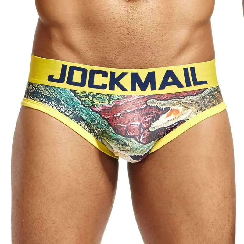 Mapaglarong masaya Sexy Men Underwear Print Underpants Ice silk Briefs Cueca Gay Male Panties Slip 21 Pattern design Shorts — image 10