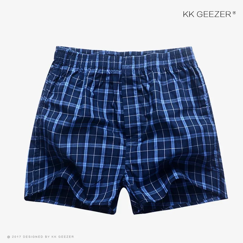 Herrunderkläder Boxerpläterade kalsonger 100 % bomull Shorts Herr Randiga trosor Lösa hög kvalitet Oversize Andas Dropshipping — image 20