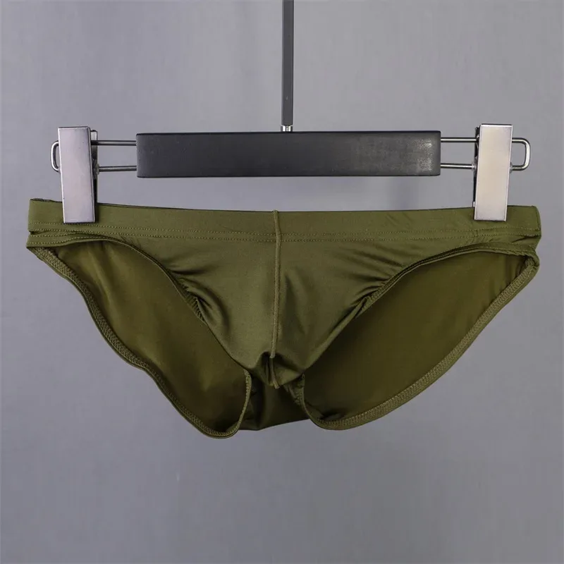 Panti ng Ice Silk ng Panlalaki Sexy na Kasuotang Panloob na Panlalaking Briefs Ultra Manipis na Translucent na Supot ng Penis Low Waist Underpants Lingerie
