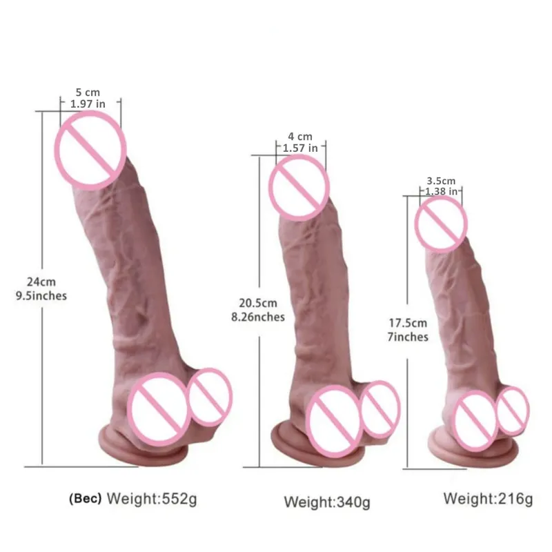 Szilikon Műpénisz Valósághű Pénisz Szagtalan Műpénisz Erős Szívókorong Női Szexjáték — image 2