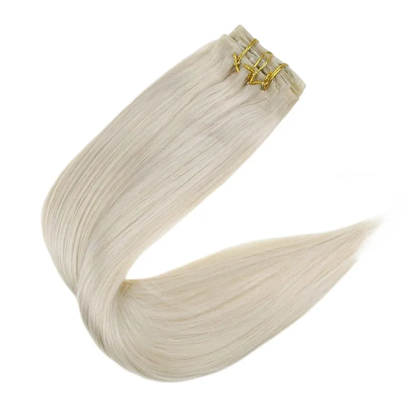 Full Shine Seamless Invisible Clip In Extensions Human Hair 8 τμχ 120g Remy Balayage Ξανθό Χρώμα — image 21