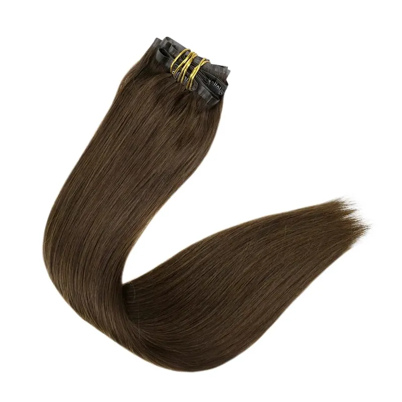 Full Shine Seamless Invisible Clip In Extensions Human Hair 8 τμχ 120g Remy Balayage Ξανθό Χρώμα — image 20