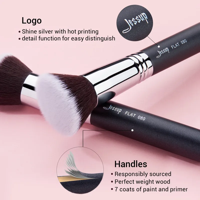 Jessup Foundation Brushes מברשת איפור פנים אבקת קונסילר סומק סימון סומק פלאף עגול שטוח לקרם נוזלי — image 4