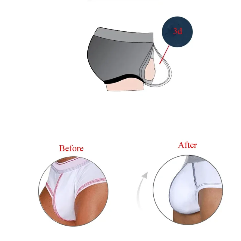 Roupa interior masculina roupa de banho cuecas bolsa dentro ampliar sexy esponja potenciador almofada proteção push up copo respirável multi cores — image 7