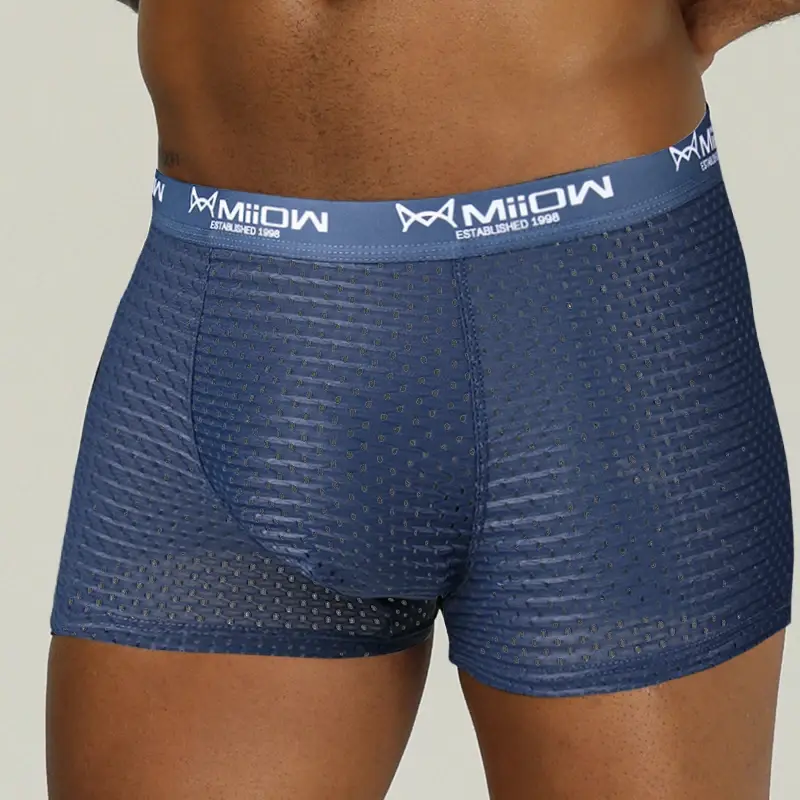 Miiow sexy men boxer shorts roupa interior malha respirável de seda gelo calcinha masculina lingerie cuecas boxershorts plus size L-4XL 2022 — image 11
