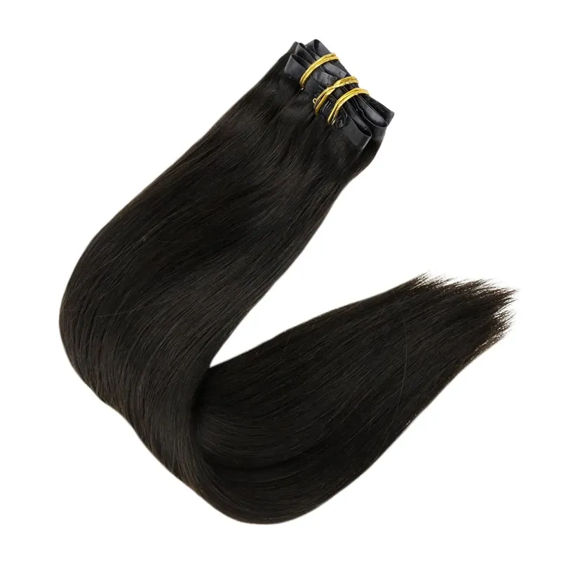 Full Shine Seamless Invisible Clip In Extensions Human Hair 8 τμχ 120g Remy Balayage Ξανθό Χρώμα — image 18