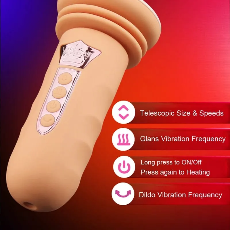 Tapadókorongos szexgép teleszkópos vibrátoros vibrátor, automata vagina masszírozó, péniszszívó szexjátékok nőknek felnőtt játék — image 5