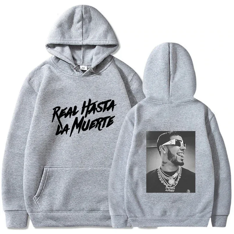 Anuel AA Printed Hoodies Sweatshirt Coat Real Hasta La Muerte casual Tracksuit Costume Lalaki Babae Damit Anime Pullover Hoodie — image 5