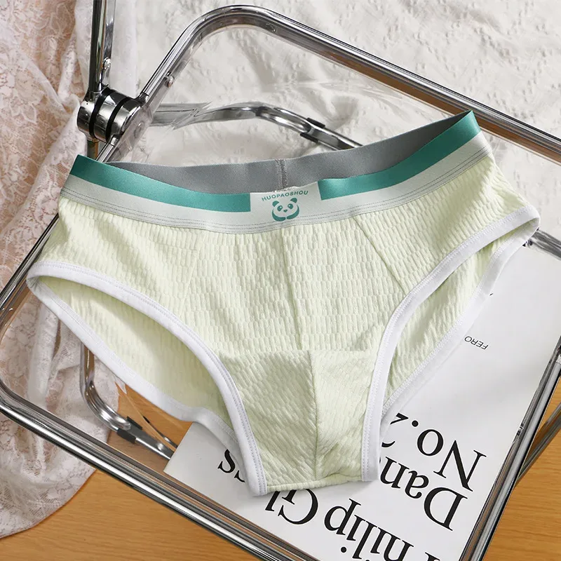 Nova calcinha masculina meninos sexy roupa interior adolescente calcinha de algodão calças triângulo tamanho grande simples respirável fina maré shorts