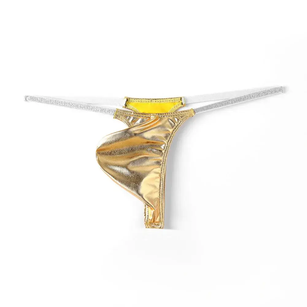 Average Size Mens Underwear Low Waist Shiny T-back Underwear Mini Underwear Mini G-Strings Shiny Fabric All Season Wear