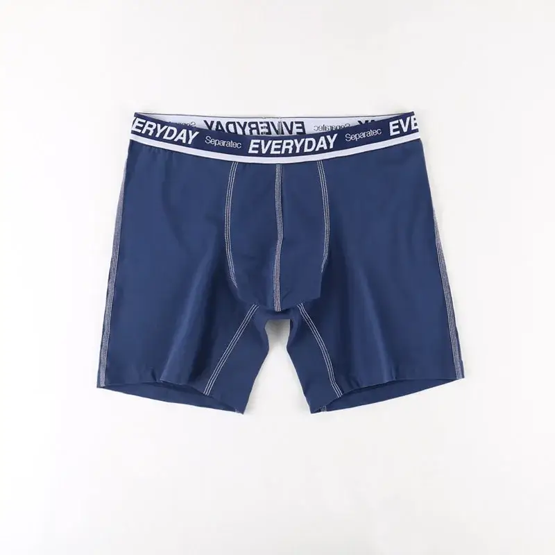 Separec algodão dupla bolsa roupa interior masculina confortável macio respirável todos os dias boxer briefs perna longa boxer roupa interior masculina