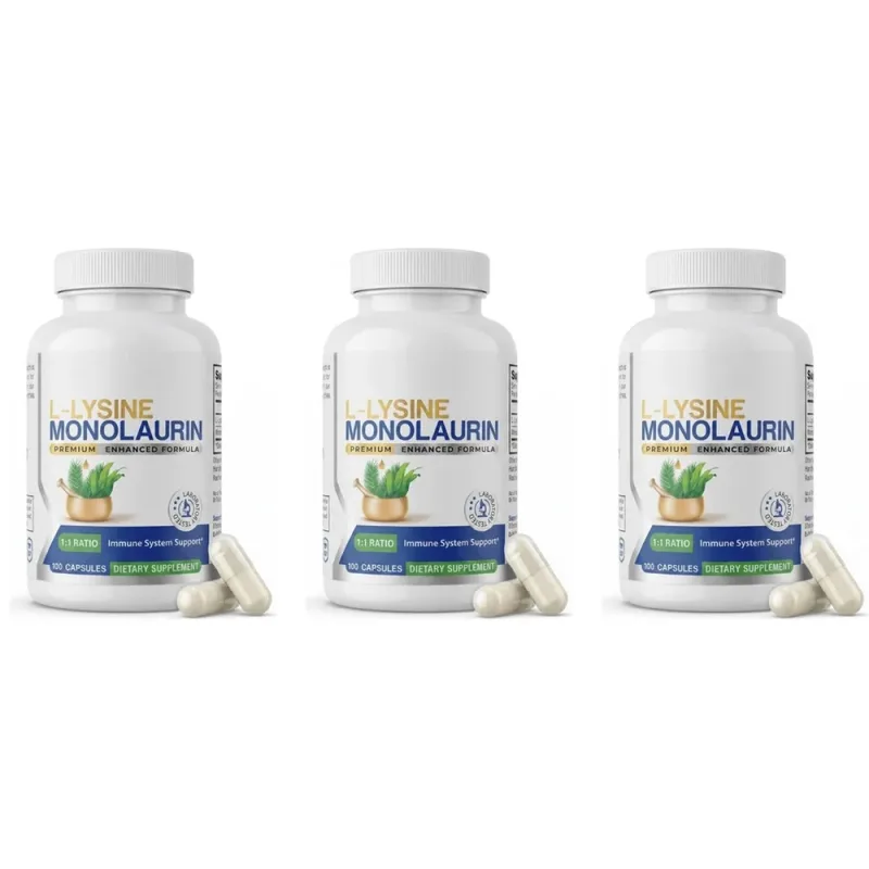 L-lizin HCl és monolaurin 1:1 arányú kapszula Immun Wellness Napi védekezés és egyensúly támogatás 600 mg, egyenként 100 Szám — image 9