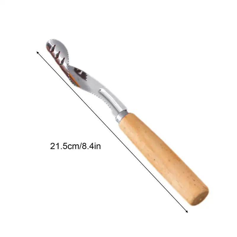 Corer כלי מטבח נירוסטה אגס פיטר נגד החלקה ידני מטבח מחליק עם ידית עץ לחיתוך פירות בישול סלט