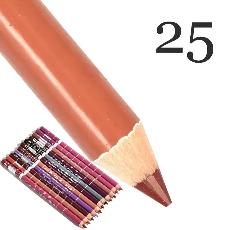 28Color Antifouling Lip Liner Professzionális rúzstoll Precise Waterproof Lip Outline Ceruza ajak smink Tartós szemceruza Krémes — image 23