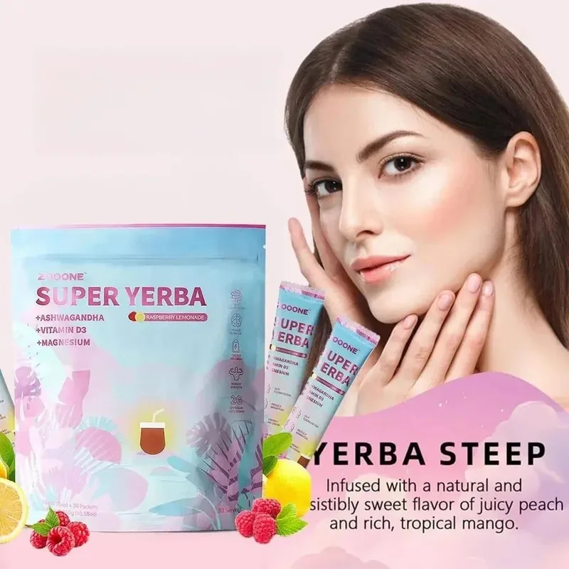 Super Yerba Instant Drink Powder 30 Packets with Probiotic Ashwagandha Vitamin Promote Gut Intestinal Health Digestion Immunity — image 6