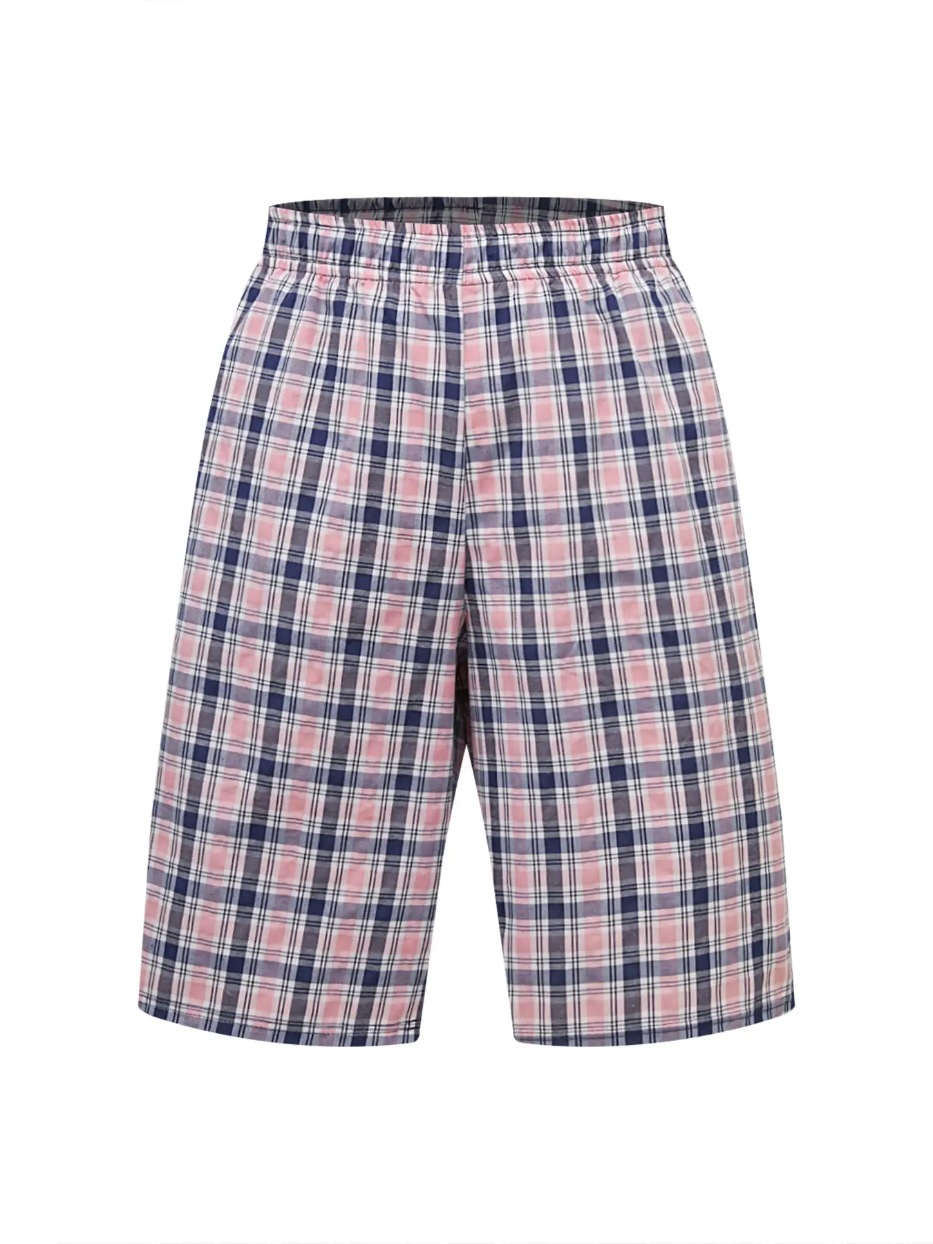 Calça longa de praia masculina, calça de canto plano, casual, xadrez, cintura elástica, confortável, casa, casual, dormir, juventude, calças de boxe — image 13