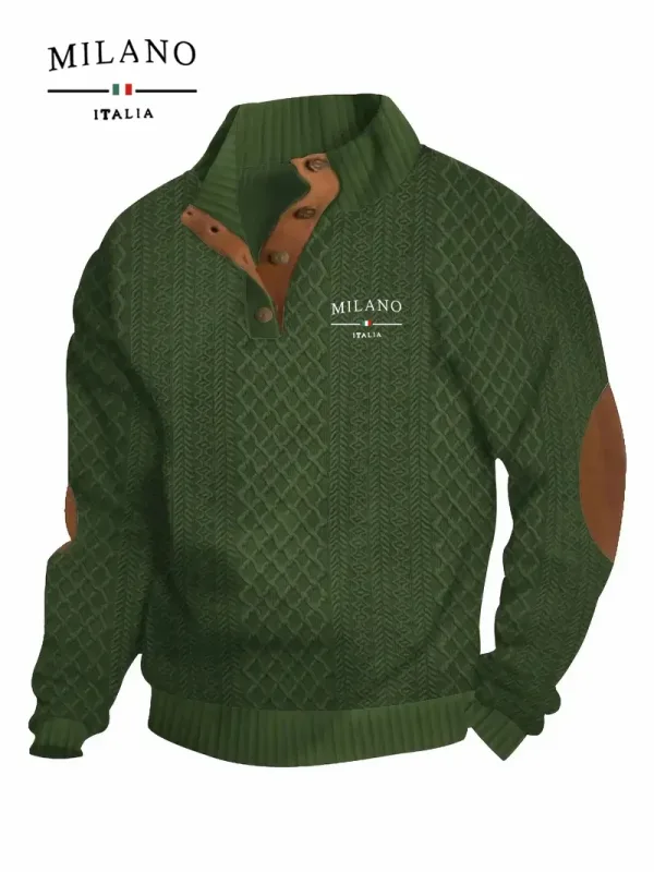 Henry Hoodie Ett italienskt Milan-mönster är en varm mjuk och hudvänlig höst- och vintertröja för män — image 5