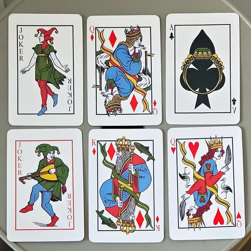 9*6cm The Playing Card Deck Vintage Art Fortune Telling & Divination Cards 54 Pcs Full Set Poker Deck Double-embossed — image 5