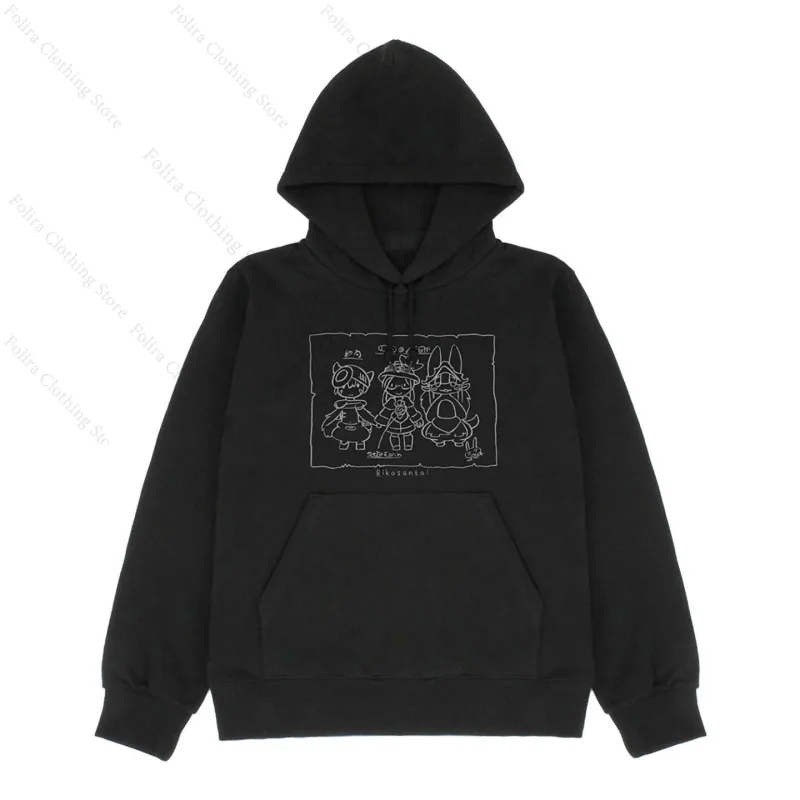 Anime Made in Abyss Series Print Hoodie cinza preto com capuz para homens e mulheres manga comprida tops moletom com capuz — image 1