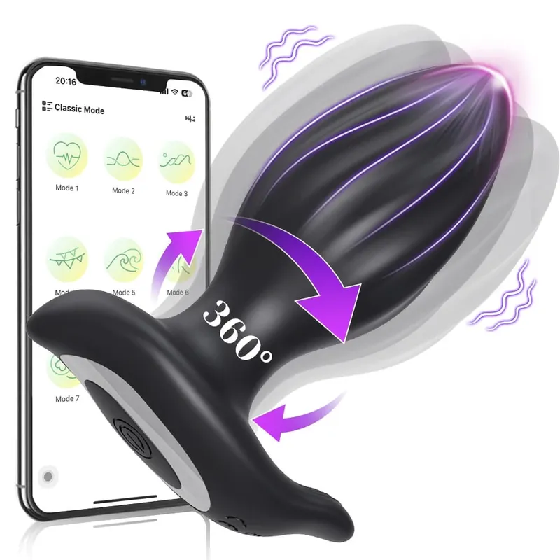 APP Control Rotation Butt Plug Anal Vibrator για άνδρες Γυναίκες 360° Wiggle Prostate Massager Πρωκτικό βύσμα για Gay Sex Toy για άνδρες — image 8