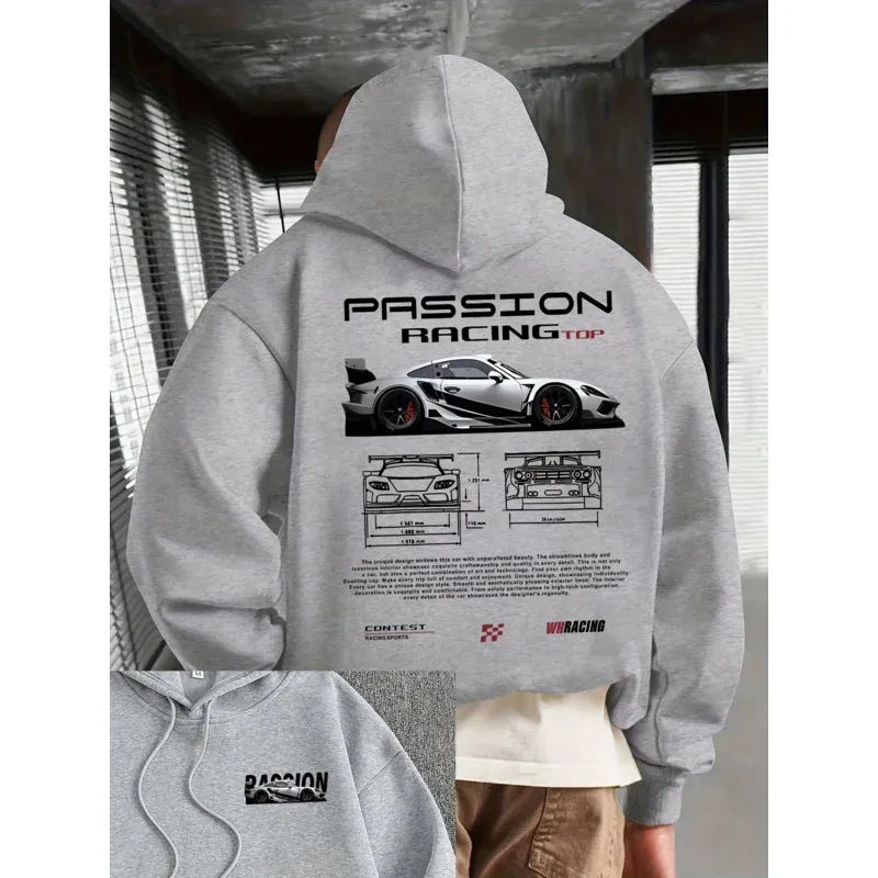 Kaswal na hoodie alphabet print ng lalaki na maluwag na fit - Bahrain streetwear 22ss men clothing hoodies hoodie men one piece haikyuu — image 6