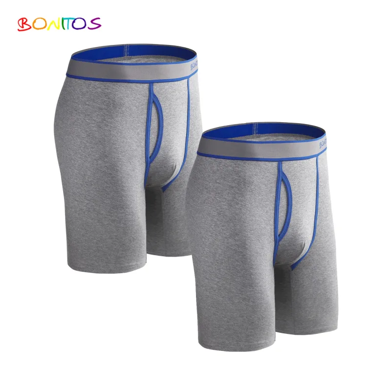 2pcs Pack Long Leg Boxer Shorts Panties Kit Homme Underpants Boxershorts Slip Underwear para sa Lalaki Cotton Lalaki Sexy Set Box Gym